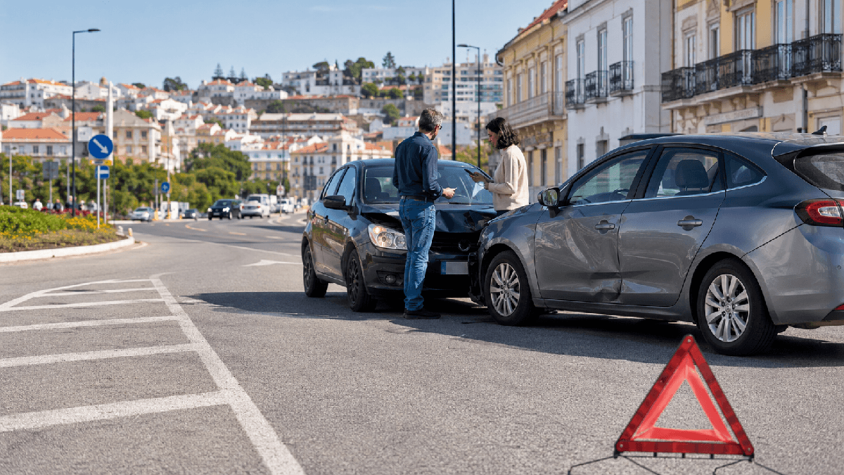 Acidente de viação com viaturas danificadas